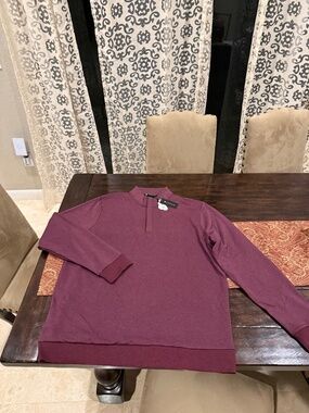 Travis Mathew Men's 3XL Heather Dark Red Cloud 2.0 Quarter Zip MSRP $149.95